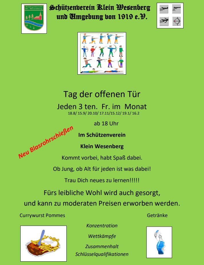 Schützenverein Klein Wesenberg - Tag der offenen Tür