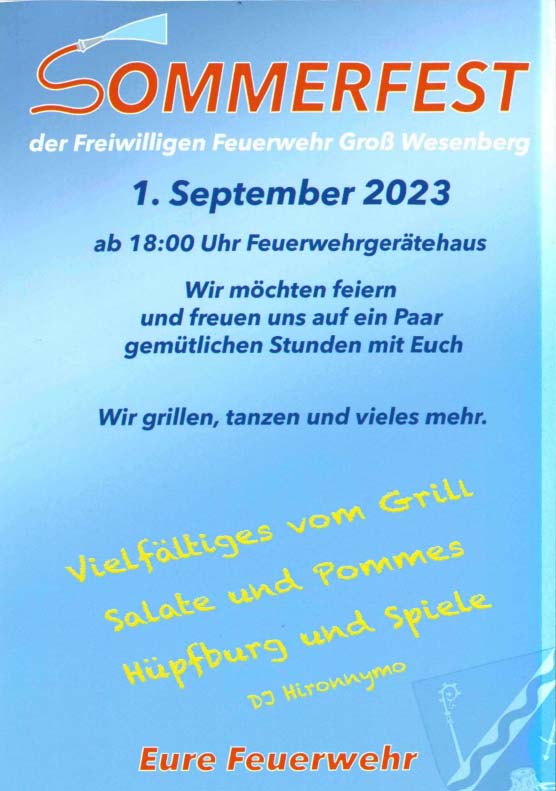 Sommerfest 2023 FF Groß Wesenberg