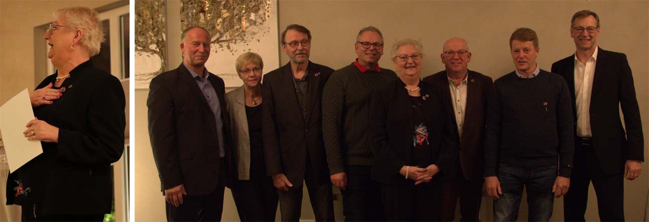 Karin Dettke sowie von links: Stefan Daiß, Astrid Anutha, Reinhard Dörge, Heiko Kinder, Karin Dettke, Friedhelm Möller, Olav Brüß, Martin Oldenburg.