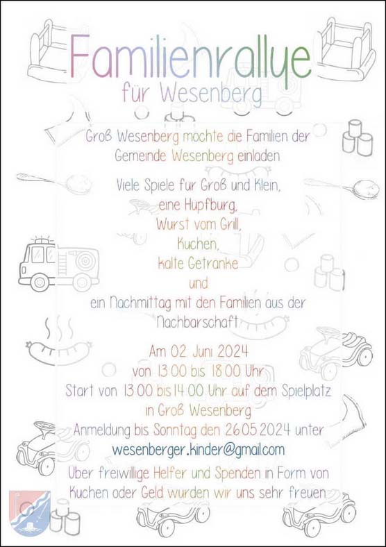 Familienrallye für Wesenberg am 02. Juni 2024