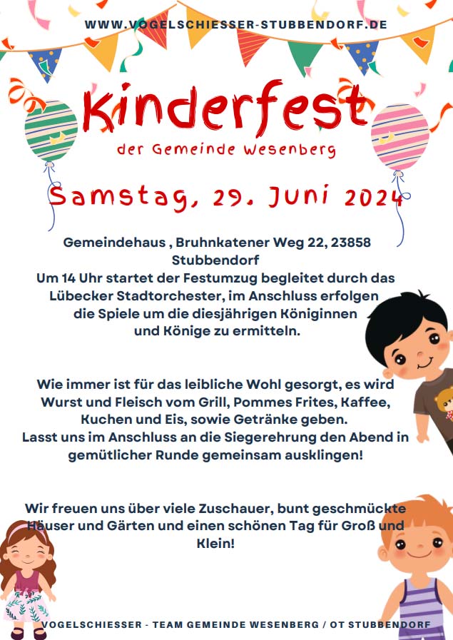Kinderfest der Gemeinde Wesenberg am 29.06.24